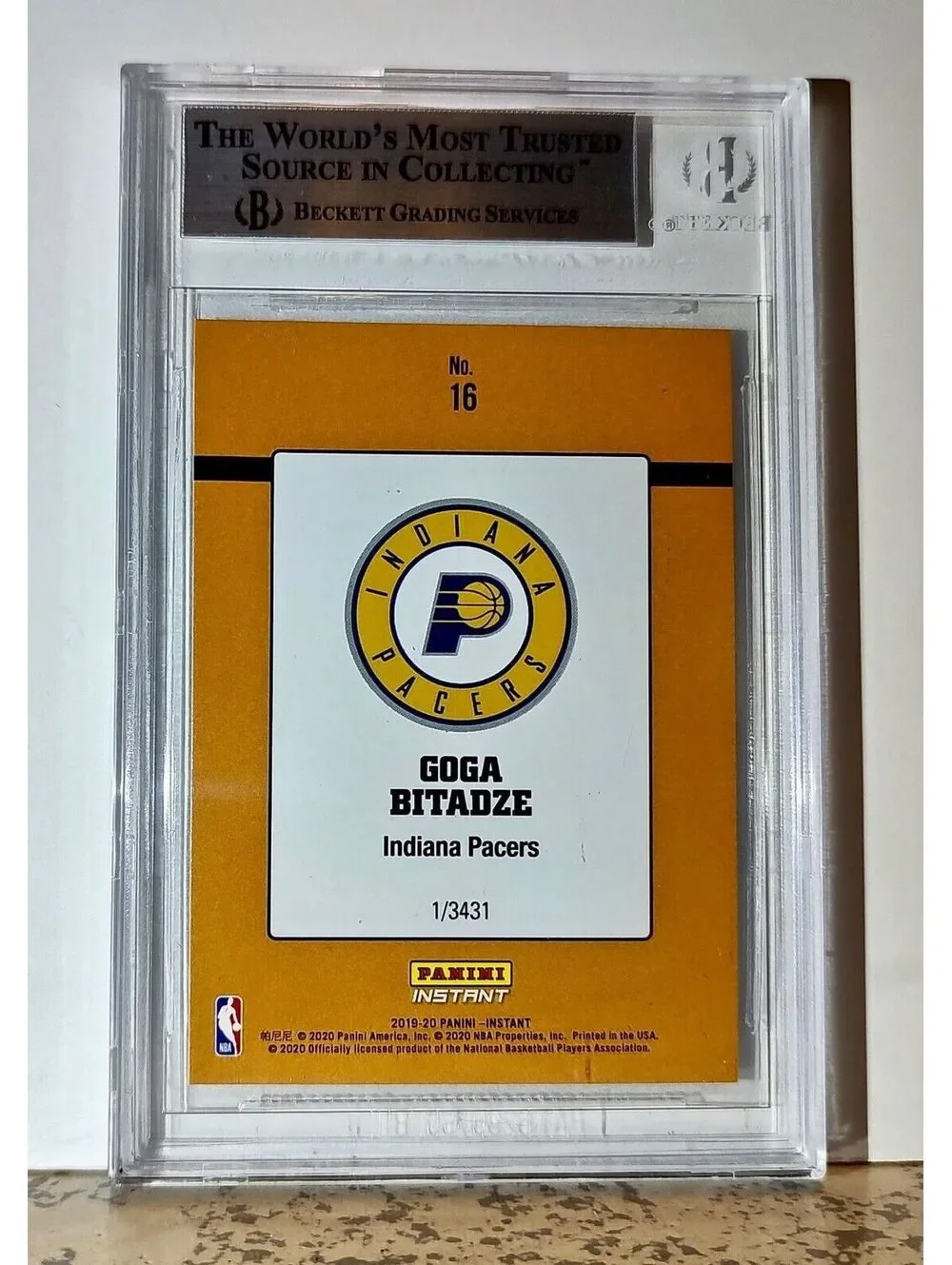 Goga Bitadze 2019-20 Panini NBA #16 1989 Rated Rookies 1/3431 BGS 9 Mint Pacers
